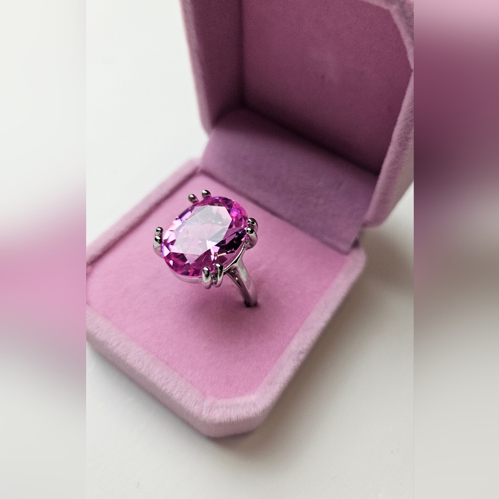Pink Ring-Silver tone(NWOT)